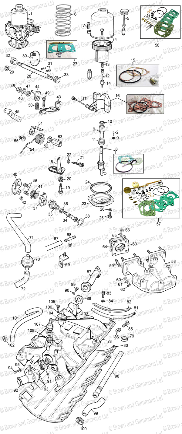 Image for V8 Carburettors and Inlet manifold