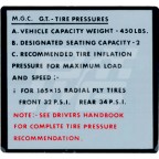 Image for TIRE PRESSURE MGC GT USA