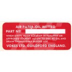 Image for 'VOKES' AIR FILTER DECAL T/CAM