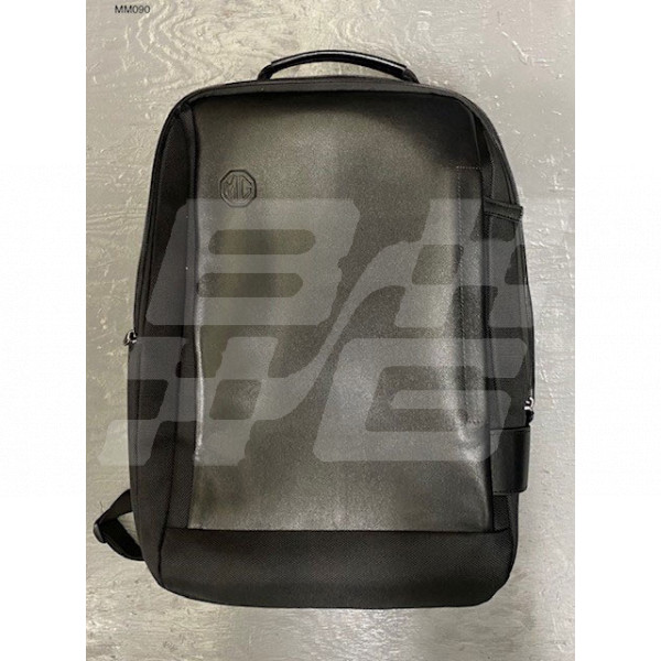 Image for Leather MG Branded Backpack - Black