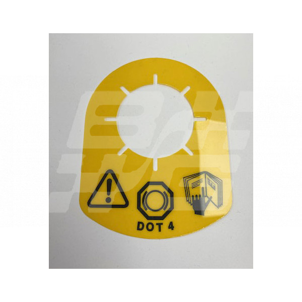 Image for DOT 4 Brake Fluid Label MG RV8